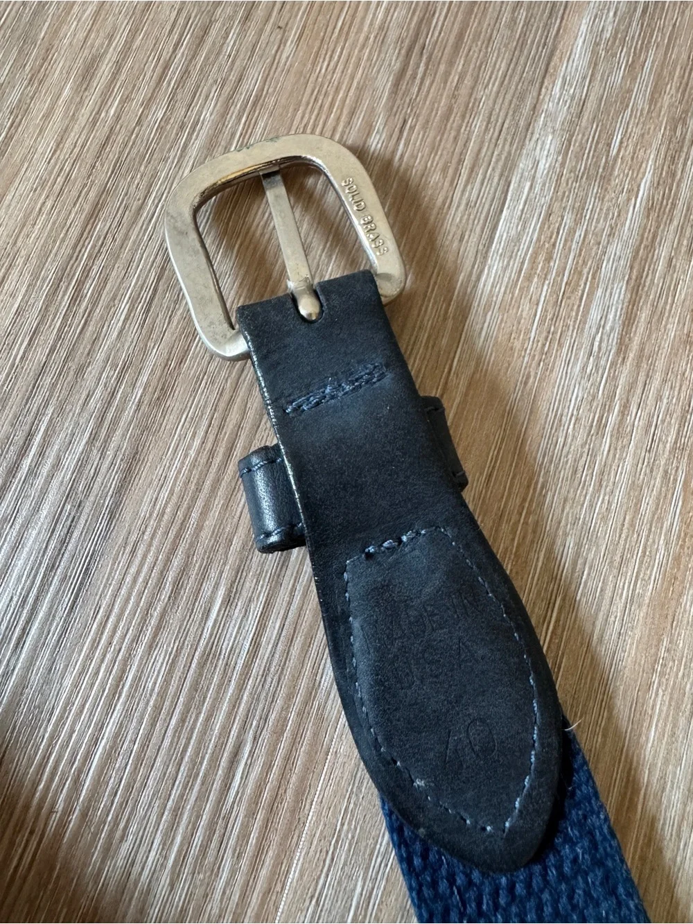 Made in USA Navy Nautical Signal Flag Leather & Canvas Belt Size 40 solid Brass